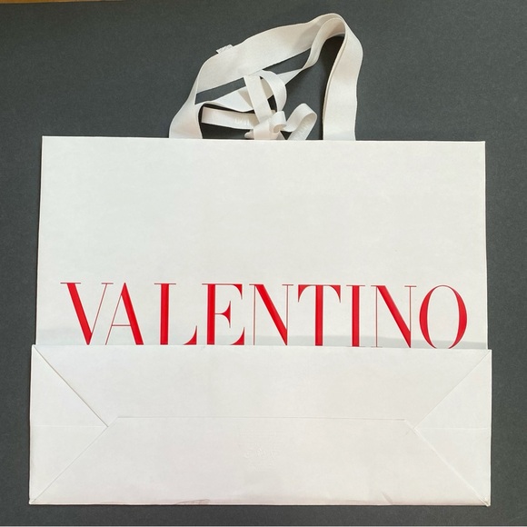 Authentic VALENTINO large standard white red shopping bag - Picture 2 of 6